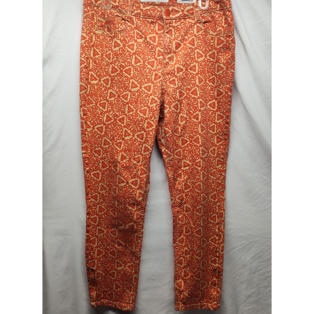 Jones New York L women's Bleecker Ankle Zip orange medallion floral casual